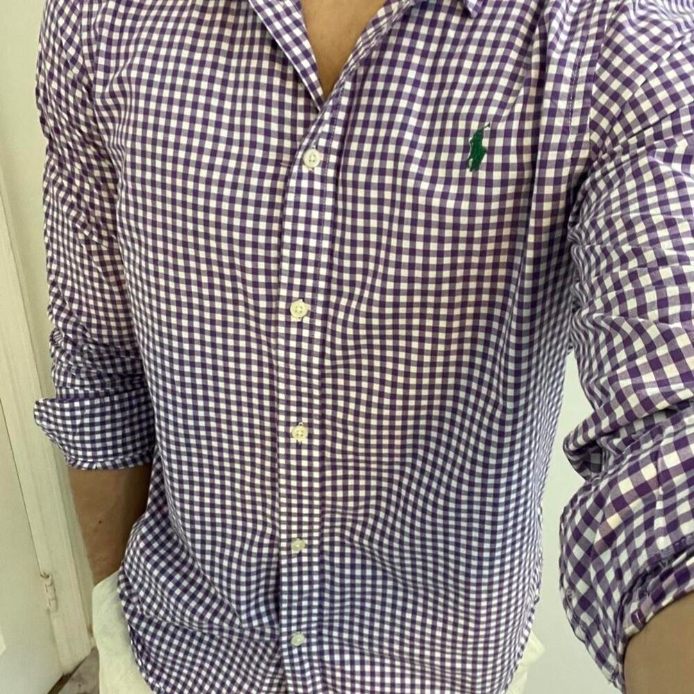 Polo-ralph-lauren Men's Purple and White Shirt